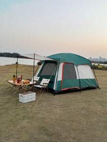 Tenda Keluarga Besar 2 Kamar, Tenda Kemah Tahan Air, Mudah Dipasang, Cocok untuk Aktivitas Luar Ruangan, Mendaki, Glamping, Tenda Kemah Ringan - MultiWarna - View 11