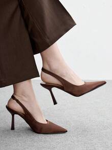 CUCCOO BIZCHIC Women's Pointed Toe Fashion High Heel Pumps Spring Shoes Spring Break Easter For Christmas Spring Shoes - Deep coffee 1 - View 1