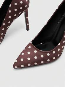 CUCCOO BIZCHIC Women's Fashion Commuter Versatile Simple High Heel Shoes - Polka dot brown - View 6