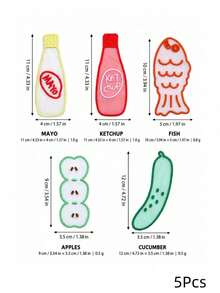 Joivida 1Pc/5Pcs Kawaii Organza Embroidery Bookmarks, Fruit Vegetable & Sauce Bottle Pattern, Sheer Polyester Embroidered Appliques, Multipurpose For Reading Mark & Journal DIY Craft Decor - multicolor - View 17