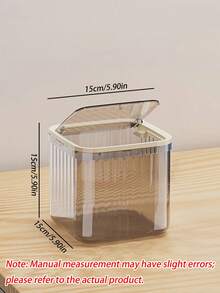 Cute Square Mini Transparent Desktop Trash Can High‑Appearance Small Paper Basket Household Waste Bin For Dorm Living Room Bedroom Compact Desk Garbage Holder Practical Dorm Desktop Daily Household Waste Accessory - multicolor - View 3