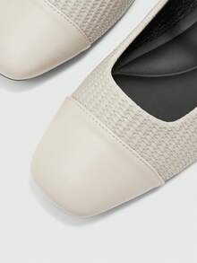 CUCCOO BIZCHIC Square Top Flat Women's Shoes, Buckle Comfortable Soft-Soled Flat Shoes, Suitable For Fashionable Commuting And Vacation - Grey - View 8