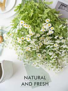 Rangkaian Bunga Daisy Chamomile Tiruan Gaya Kering, Tersedia Paket 6 atau 12 Buah (Opsional), Buket Genggam untuk Dekorasi Ruang Tamu, Pesta, dan Fotografi - Chamomile - View 7
