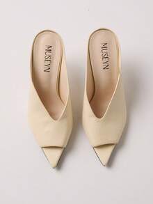 MUSEYN White Point Open Toe Heels Fall Autumn Winter - White - View 4