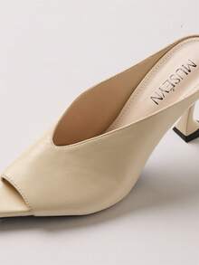 MUSEYN White Point Open Toe Heels Fall Autumn Winter - White - View 6