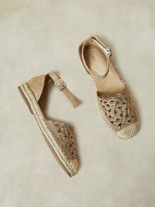 Styleloop Damas, Cuerda de Paja, Hebillas, Zapatos Planos. - Caqui poco profundo - Ver 8
