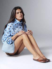 SHEIN Solezae 女款分趾水晶果凍穆勒鞋 法式包頭戶外半拖涼鞋 - 咖啡棕 - 查看 6
