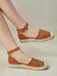 Styleloop Ladies, Straw Rope, Buckles, Flat Shoes. Fall Shoes - Light brown - View 3