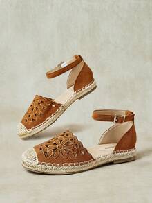 Styleloop Ladies, Straw Rope, Buckles, Flat Shoes. Fall Shoes - Light brown - View 6