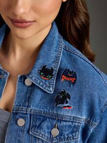 SHEIN How to Train Your Dragon 5-Pack Joint Cute Brooches - Multicolor - View 4