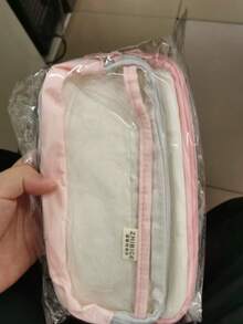 1 Large Capacity Pencil Case, Multifunctional Color Blocking Design, Suitable For Aesthetic Desktop Accessories Used By Students During The Back To School Season - multicolor - View 11