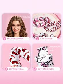 HELLO KITTY AND FRIENDS | SHEIN Set Alat Pengeriting Rambut Tanpa Panas untuk Mencetak Gambar Kartun, Isi 6 Buah - MultiWarna - View 5
