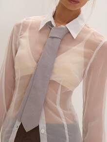 MUSEYN Solid Color Black Retro Casual Suit Shirt Narrow Hand-Tie Business Atmosphere Accessories - Grey - View 2