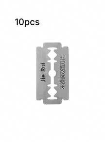 Double-Edged Razor Blade For Hairdresser, Men's Razor Blade, Stainless Steel Professional Haircut Tool - Black - View 9