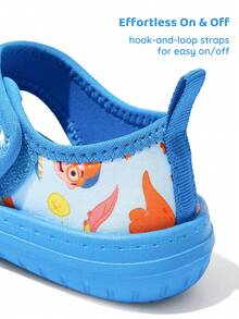 Blippi X SHEIN A Pair Of Children's Baotou Sandals, Anti-Collision Toe Design, Non-Slip, Wear-Resistant And Breathable Beach Sandals - Blue - View 7