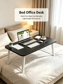 1pc Portable Folding Bedside Table, Height Adjustable, Easy To Use As Study Desk, Notebook Laptop Desk - Multicolor - View 2