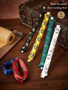 HARRY POTTER X SHEIN 6-Piece Cartoon Printing No Heat Curling Tool Set, - Multicolor - View 2