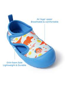 Blippi X SHEIN A Pair Of Children's Baotou Sandals, Anti-Collision Toe Design, Non-Slip, Wear-Resistant And Breathable Beach Sandals - Blue - View 4