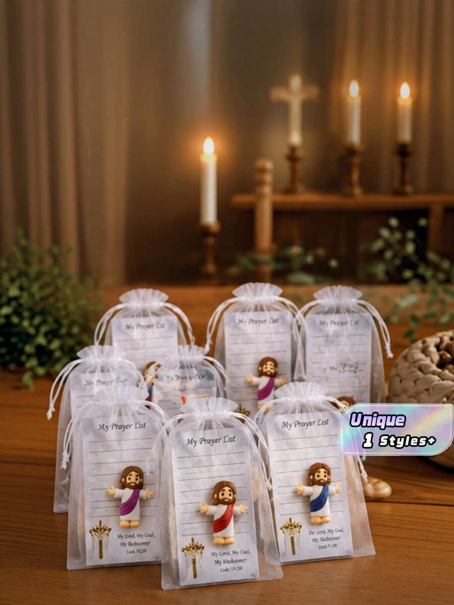 30/60/90Pcs Set‑Embracing Statue Inspirational Prayer Cards "My Lord, My God, My Redeemer", Perfect For Easter, Christmas, Thanksgiving, Ideal Church Gift - multicolor - View 1