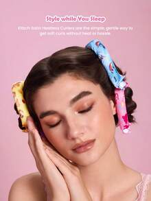 My Little Pony X SHEIN 6-Piece Cartoon Printing No Heat Curling Tool Set, - Multicolor - View 3
