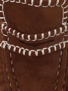 Nöista Classic Penny Loafer In Soft Faux Suede With Contrast Stitching, Apron Toe And Flexible Sole For Everyday Comfort. - Brown - View 8