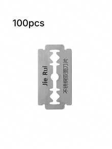 Double-Edged Razor Blade For Hairdresser, Men's Razor Blade, Stainless Steel Professional Haircut Tool - Black - View 10
