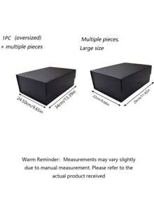 3 PiecesLuxury Gift Box Set, Magnetic Closure, With Ribbon. Ideal For Groomsman Proposal, Wedding, Christmas, Halloween, Birthday Gifts (Black). - Black - View 2