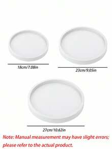 Dresser Tray, Silicone Round Tray, Decorative Storage Organizer Rack, Suitable For Bathrooms, Toilet Tanks, Bedrooms And Kitchen Countertops. It Can Store Jewelry, Candles, Lotion Bottles, Cosmetics And More, Marble‑White - round - View 3