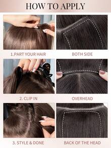 4PCS With 8 Clips Straight Clip In Hair Extensions 100% Real Human Hair Color P76/613# Medium Brown Highlighted Light Blonde 12-18 Inch Double Weft Invisiable Clip Hair Extensions Remy Natural Human Hair For Women Girl Daily Full Head Use - SP76/613 - View 7