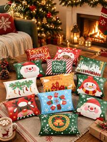 Muroi Mono Multi‑Pack Pillow‑Shaped Christmas Paper Gift Boxes, Cartoon‑Style Festive Design, Printed With Santa Claus, Snowmen And Elks, Suitable For Packaging Candies, Small Gifts And Party Favors - View 8