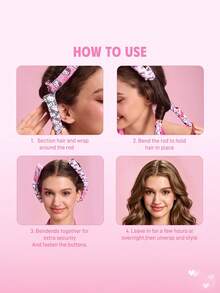 HELLO KITTY AND FRIENDS | SHEIN Set Alat Pengeriting Rambut Tanpa Panas untuk Mencetak Gambar Kartun, Isi 6 Buah - MultiWarna - View 4