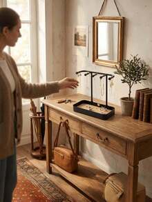 Hộp đựng trang sức, kệ sắp xếp cho dây chuyền, bông tai, trang sức, chìa khóa, nước hoa, son môi, kính mắt và đồng hồ. Kệ lưu trữ đa năng tiết kiệm diện tích, cấu tạo nhựa bền, lý tưởng cho không gian nhỏ, quà tặng hoàn hảo cho phòng khách. - Nhiều màu - Xem 9