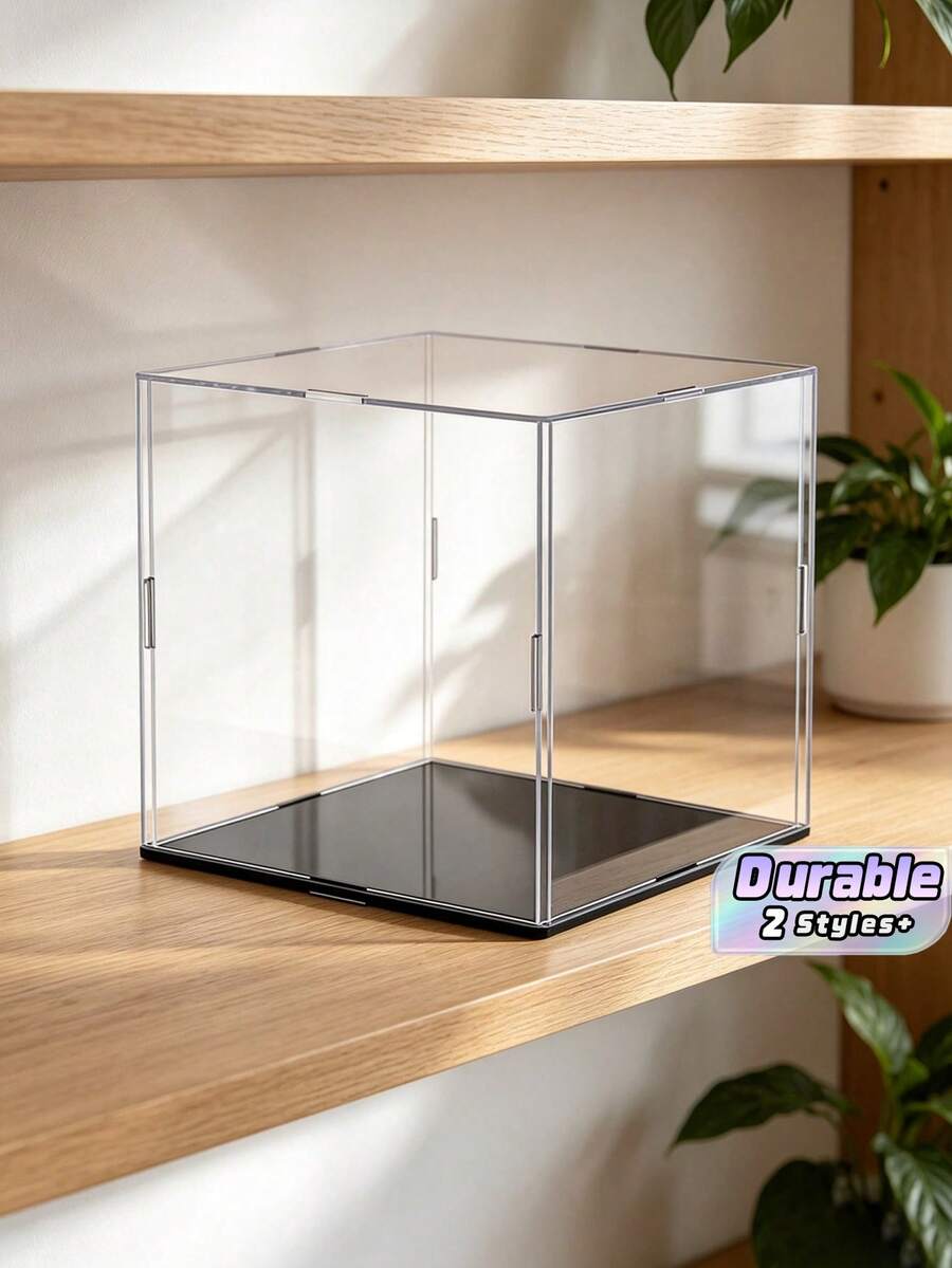 High‑Definition Display Case With Black Base For Collection, Assemble‑Type Transparent Acrylic Box As An Alternative To Glass Boxes. Suitable For Displaying Figures, Dolls And Ornaments, Home Storage And Organization, As Well As Gift Packaging Boxes. - Black 1 - View 1