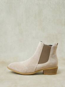 Styleloop Women's Ankle Boots And Ankle Boots, Slip-On Elastic Boots, Khaki Pointed Toe Street Rider Boots - Khaki 0036 - View 4