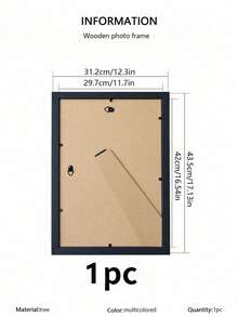 3/2/1件裝木製相框 10X15 15X20 20X25 A4 木色照片框 附立架 照片牆裝飾 紀念禮物 - 黑色 - 查看 10