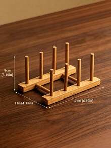 Bamboo Dish Plate Storage Rack Multi‑Functional Kitchen Desktop Drying Holder Drainage Cup Stand Tableware Organizer For Bowl Plate Teacup Tea Set Household Countertop Kitchen Storage Accessory Tabletop Sundries Holder - multicolor - View 13