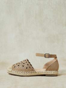 Styleloop Damas, Cuerda de Paja, Hebillas, Zapatos Planos. - Caqui poco profundo - Ver 4