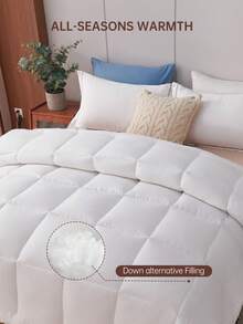 Cirelle White Down Alternative Comforter - Fluffy Box Stitch Quilted Duvet Insert, All-Season Soft Breathable Quilt Blanket For Bed (Twin/Full/Queen/King) - White - View 10