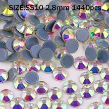 DMC Round SS6- SS50 2mm-10mm Clear And Crystal AB High Quality Hotfix Stones Hot Fix Rhinestone Glitter Flatback Crystal Strass Iron On Rhinestones For Garment Sewing & Fabric Dress Bag Shoes Decorations - Black and White - View 23