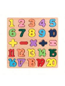MINKOJA 1Pc Wooden Alphabet Number Shape Puzzle Board, Montessori Educational Learning Toy For Toddlers Kids Age 3+, Early Cognition Matching Game Gift - Multicolor - View 6