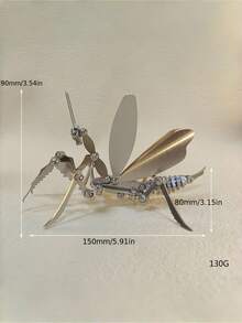 Hand‑Assembled Finished Metal Mantis Insect Model, Movable Joints Exquisite Collectible Craft Ornament - multicolor - View 3