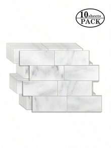 Removable Tile Backsplash Stickers, Subway Tile Pattern, Peel And Stick Tile Backsplash For Kitchen And Bathroom, Size: 11.56 Inches X 8.38 Inches, Decorative Stickers For Room, Nursery, Playroom, Living Room, Bedroom - Marble Pattern - View 17
