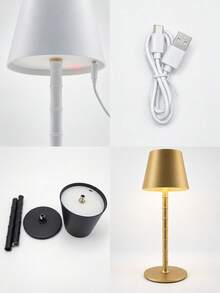 1pc Cordless Table Lamp, Rechargeable Wireless Desk Lamp, Detachable & Easy To Install, Battery Operated Lamp For Dining Table Bar Counter, Minimalist Home Decor - multicolor - View 11