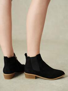 Styleloop Ladies And Ankle Boots And Booties, Slip-On Stretch Boots, Black Pointed Street Knight Boots Fall Boots - Black 0030 - View 8