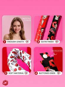 Betty Boop x SHEIN 6-Piece Cartoon Printing No Heat Curling Tool Set, - Multicolor - View 5