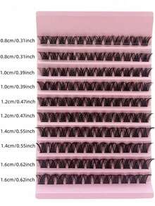 120片裝 8-16mm 自然蓬鬆 D捲度 豐盈感單簇假睫毛，DIY接睫毛用，可重複使用易貼，適合日常派對妝容，女性女孩美容禮物 - C - 查看 7