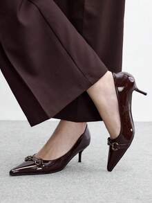 CUCCOO BIZCHIC Women's Elegant Kitten Heel Pumps, Versatile All-Season Commuter Shoes, Suitable For Office, Vacation And Outdoor Wear - Coffee Brown - View 5