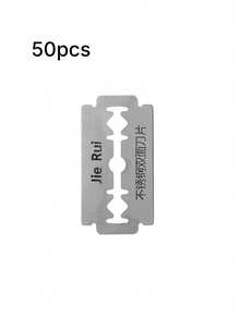 Double-Edged Razor Blade For Hairdresser, Men's Razor Blade, Stainless Steel Professional Haircut Tool - Black - View 11