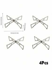 Haus Hana 2Pcs/4Pcs/6Pcs Cross Steaming Rack & Pot Holder, Stainless Steel Material, Stable Support Design, For Steaming Food And Heat Insulation, Suitable For Home Kitchen, Outdoor Camping, Picnic And Barbecue Gathering - View 17