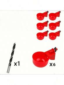 Automatic Chicken Drinking Cup - Bird Drinking System With Cup Opening Hole Group - Red - View 20
